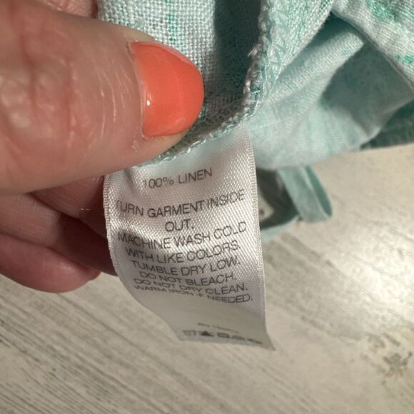 VINEYARD VINES Teal Blue Pigment Fish Print Linen Shorts Sz 2 Mint Green LN $88 - Picture 14 of 15